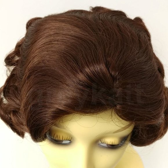 Chestnut 50s retro vintage style curly wavy wig - Picture 5 of 6